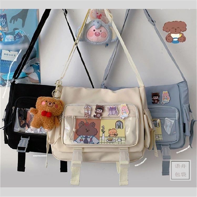 Japanese Shoulder Bag Nylon Book Bag Transparent Itabag Women Handbags JK Bag