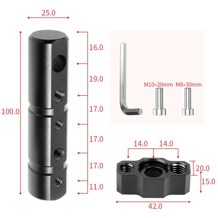 25mm Motorcycle Headlight Pipe Expand Bracket Fog Light Holder Tube Clamp Black