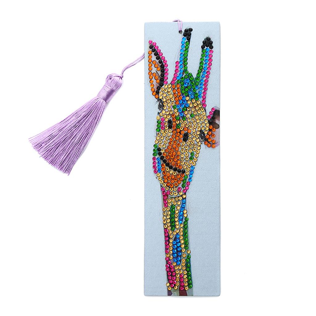 Factory R-AA122-238/M060 Bookmarks Animal Bookmark Shaped Diamond Painting Bookmarks Made of Leather and Crystal