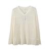 Large Size Women's Clothing Lazy Wind Horn Sleeves Hollow Thin Blouse Spring New Fashion Sweater 132000