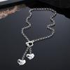 Silver-Color Heart Pendant Necklace for Women Exquisite Punk Ot Clasp Choker Vintage Hiphop Minimalist Versatile Jewelry Gifts