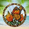 Glass Pattern Flower Fairy Decor Stained Suncatcher for Window Hangings Beautiful Circular Acrylic Pendant Window Decoration