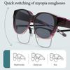 Summer UV Protection Driving Sunglasses Round Frame Y2K Fit Over Sunglasses Retro Wear Over Glasses for Women Men
