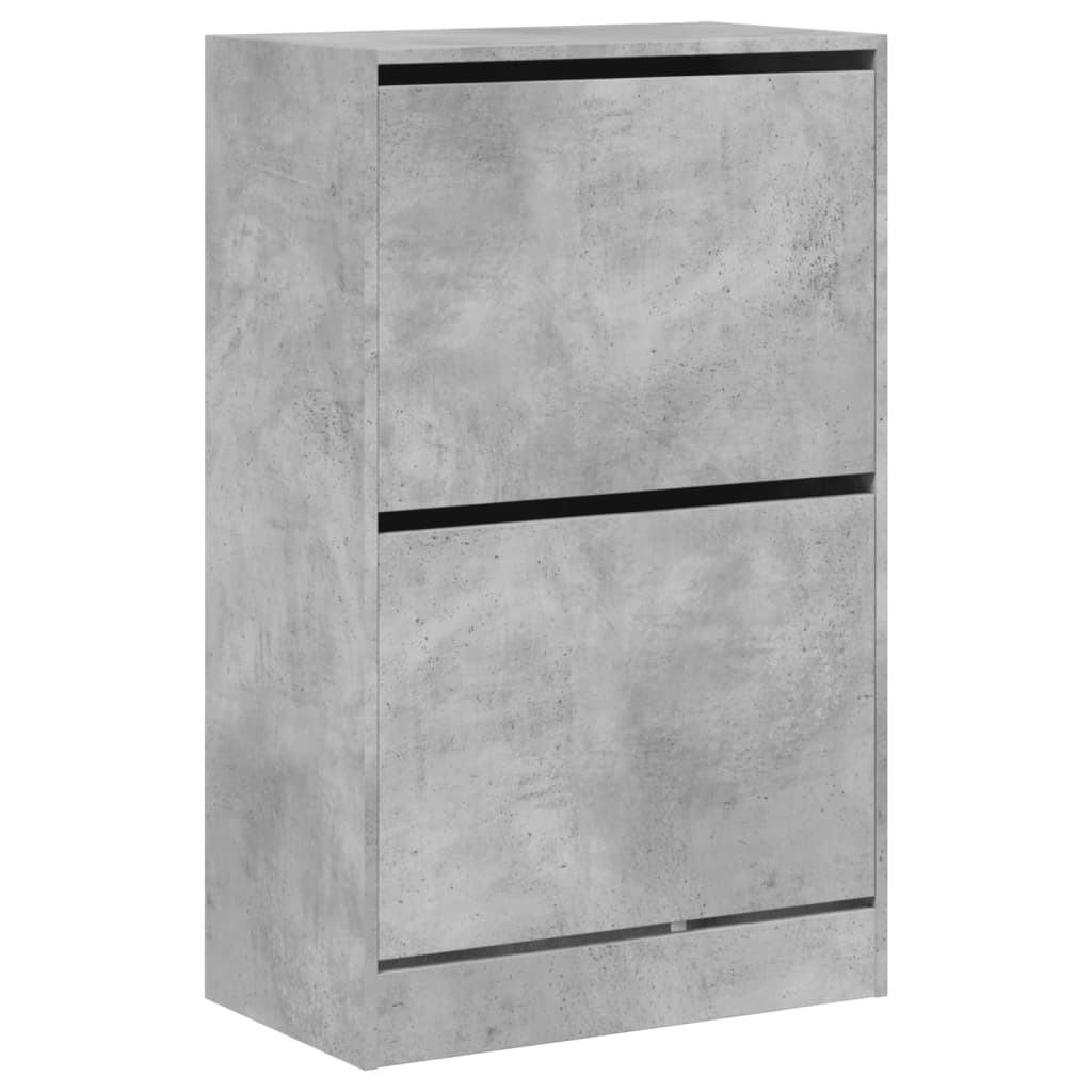 Shoe Cabinet Concrete Grey 60 X 34 X 96.5 Cm Particleboard