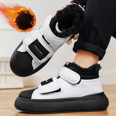 Winter Warm Snow Boots for Men Lightweight Ankle Boots Non-Slip Fur Lined Short Booties Men's Outdoor Plush FLeece Lined Athletic Hiking Walking Shoes