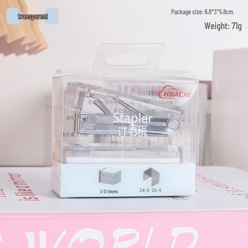 Transparent Ins-Style Mini DIY Cartoon Stapler Set for Students