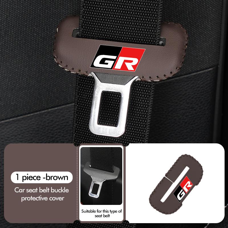 MZD1  For Toyota Car Seat Belt Buckle Plug Leather Car Seat Belt Clip Protective Covers Crown GR Corolla YARIS Auris C-HR Hilux Vios