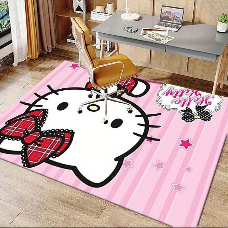 1pc Sanrio Hello Kitty Mermaid Printed Office Carpet Rectangle Rug Under The Table,Perfect Room Decor for Living Room, Bedroom, Kitchen, Non-slip Floo
