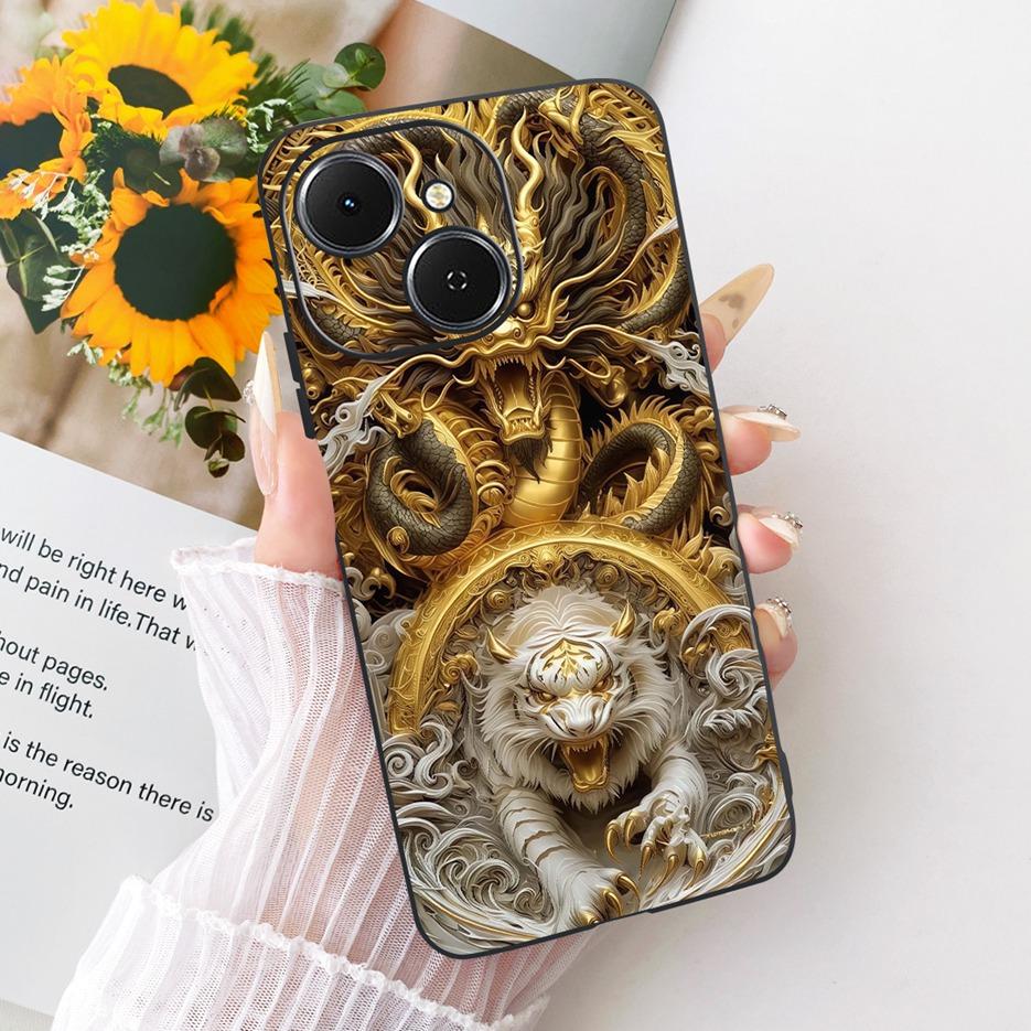 For Tecno Spark 40 Case KM5 Cute Lion Fashion Painted Cover Soft TPU Phone Cases For Tecno Spark 40C Spark40 C Back Cover Fundas