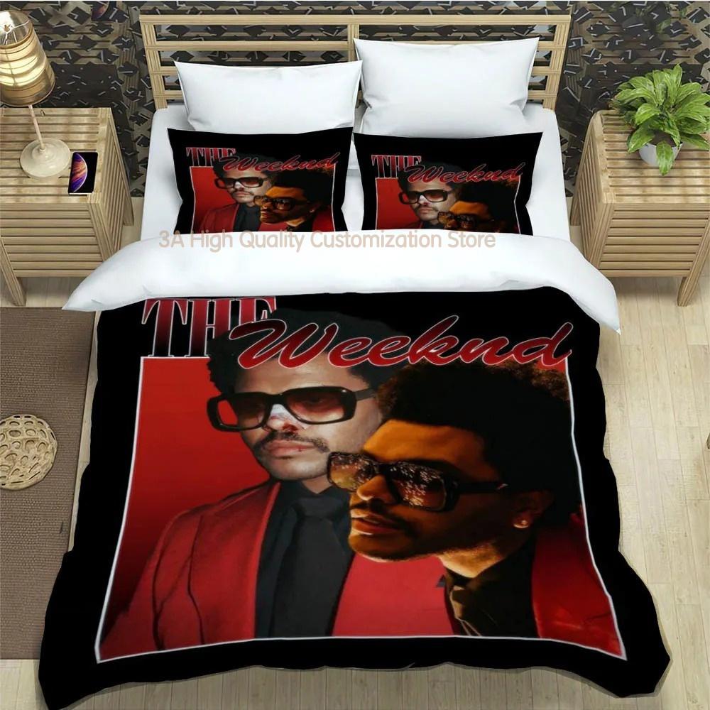 Juegos de Cama Estampados del Cantante The Weeknd Exquisito Juego de Ropa de Cama Funda Nórdica Juego de Colcha Juego de Cama Lujoso Regalo de Cumpleaños