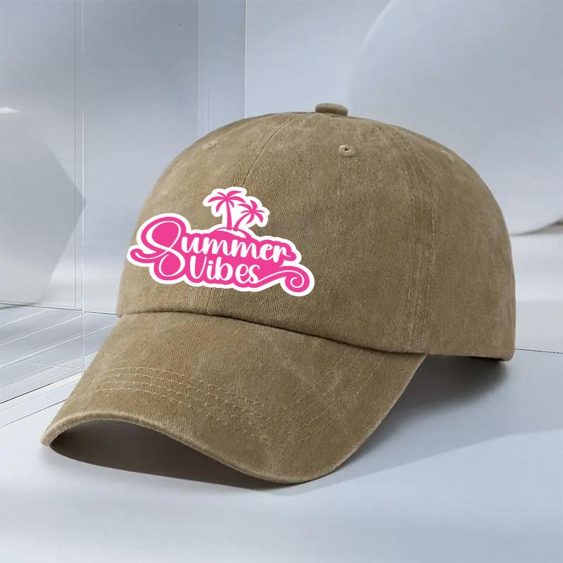 Summer Vibes Palm Tree Baseball Cap Unisex Casual Polyester Adjustable Outdoor Beach Vacation Hat