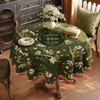 Linen Round Tablecloth Light Luxury Household Tablecloth Waterproof Non-slip No-wash Tea Table Decoration Protection Cover Cloth