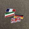 Car Steering Wheel Flag Stickers - Germany, France, Italy, Russia, Uk - Aluminum Emblem Body Decoration