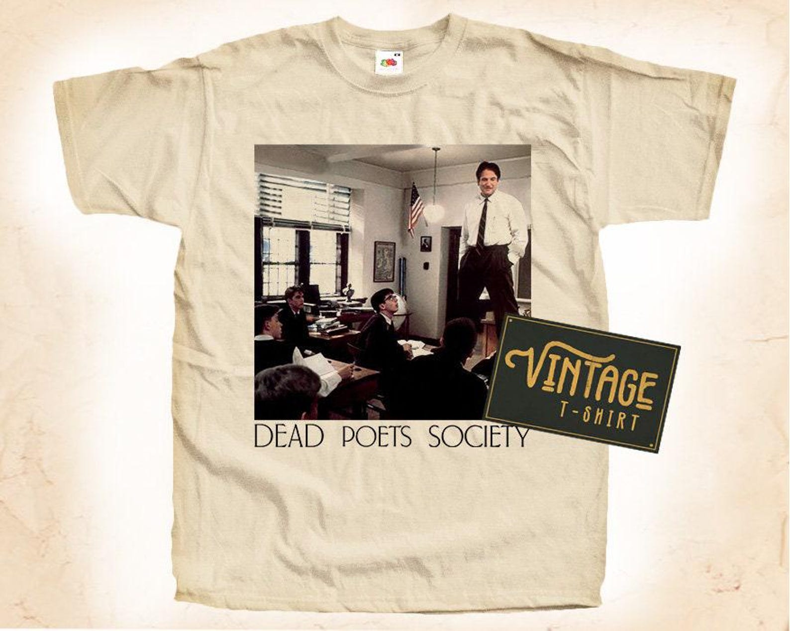 Dead Poets Society V1 T-Shirt Tee Natural Vintage Cotton Movie Poster All Sizes S M L XL 2X 3X 4X 5X 3XL
