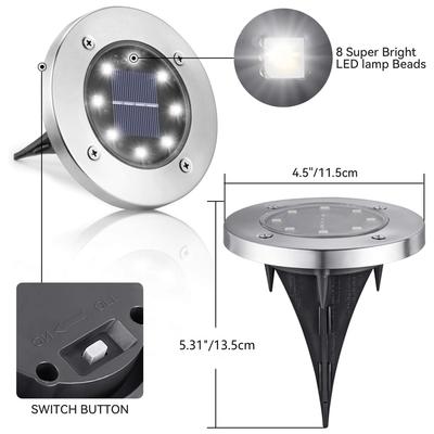 12 Pack Outdoor Waterproof Solar Lights, LED Underground Lights for Yard, Patio, Garden, Lawn, Balcony, Outdoor Pathway