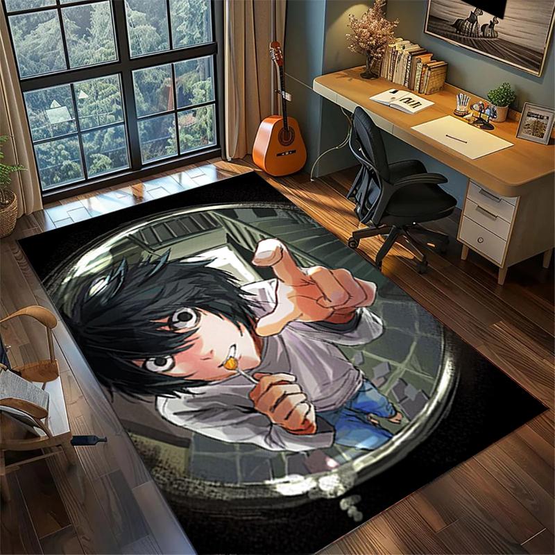 Death Note Large Area Rug Non Slip Washable Floor Mat Gamer Room Bedroom Home Decor—kwq15