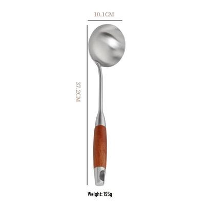 Thickened 304 Stainless Steel Soup Spoon with Faux Wood Handle
