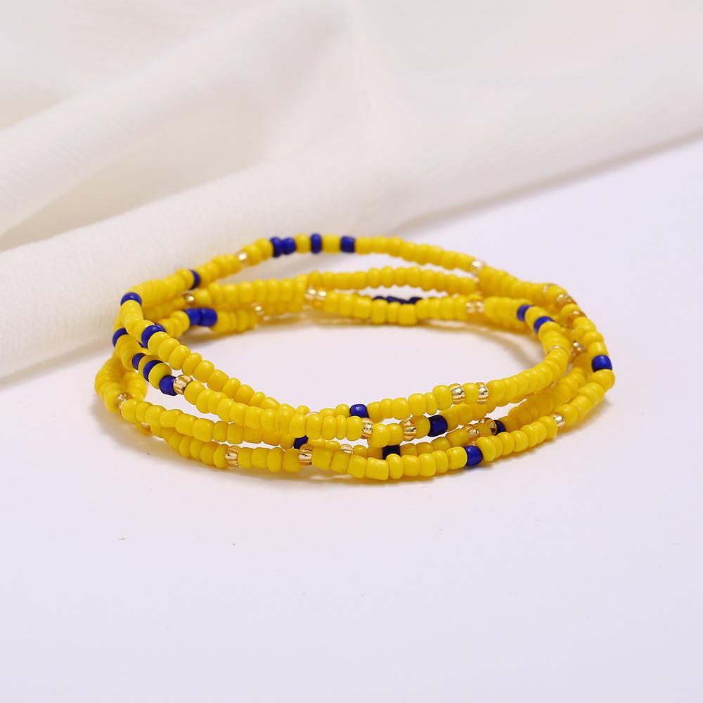 New Fashion Multi-layer Handmade Colored Rice Beads Beach Chain Summer Popular Waist Chain Women BD7051 80cm