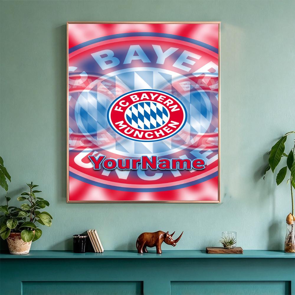 Bayern Munich Customize Your Name Diamond Painting Round Diamond Diy Frameless Holiday Artwork Suitable For Home Office Wall Decoration