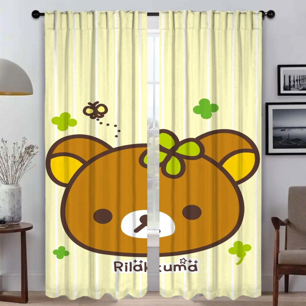Rilakkumas Vorhänge für Wohnzimmer Vorhang Raumteiler Tüll für Schlafzimmer Küchenvorhänge 2 Stück Halloween Dekoration Jalousien