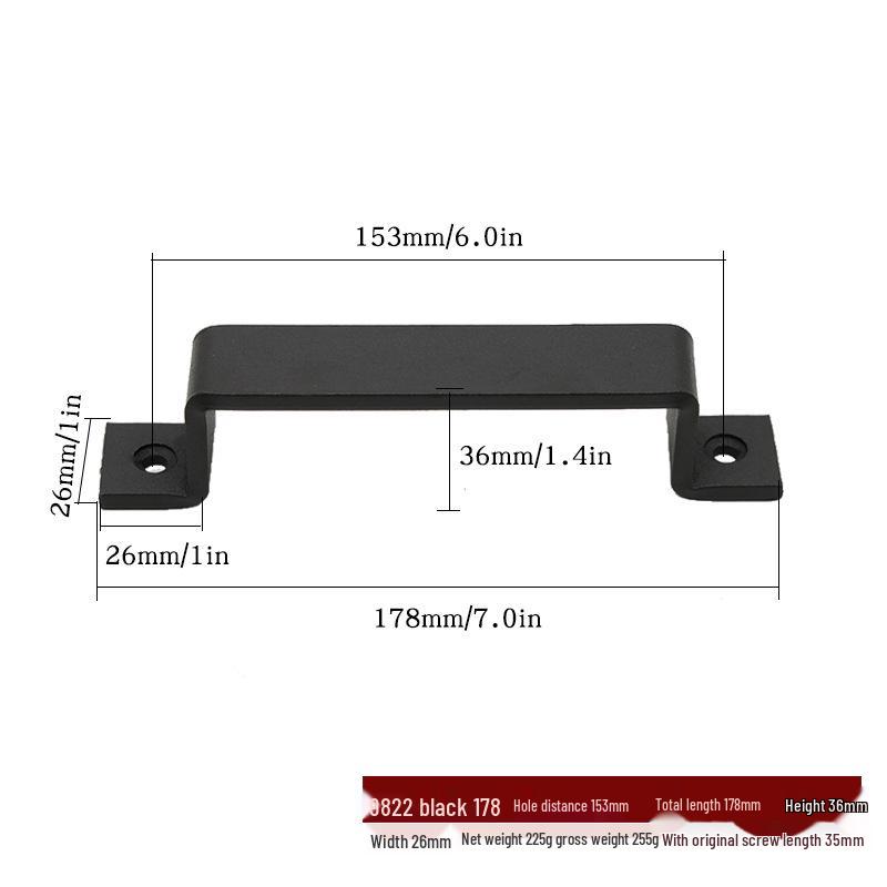 

Сверхпрочная черная металлическая ручка для амбарной двери для раздвижных и деревянных дверей