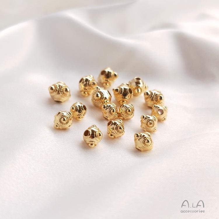 14K Gold-Filled Dragonfly Eye Spacer Beads for DIY Bracelets and Necklaces