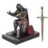 HDMbigmi King's Guard Leader Cloak Warrior Knight Pen Holder Cell Phone Stand, Ornament Knight Statue, Pen Stand Paperweight for Office or Home (Iron)