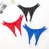 1Pcs Plus Size Open Crotch G String Lingerie Sexy Lace Transparent Thongs for Women Erotic Underwear