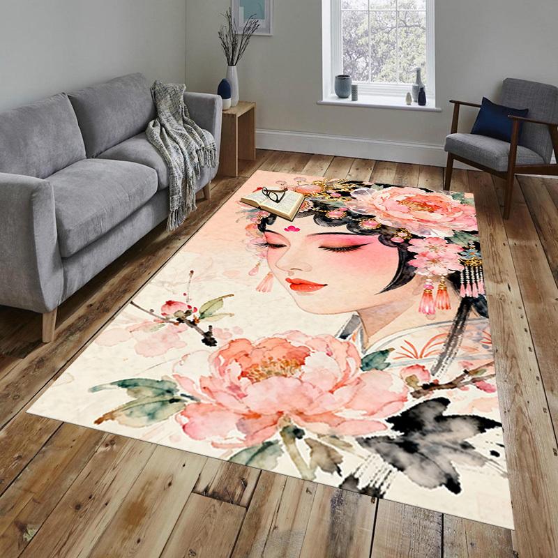 beijing opera beauty Pattern Area Rug, Office Carpet Indoor Outdoor Entrance Doormat, Non-Slip Soft And Comfortable, Living Room, c122060