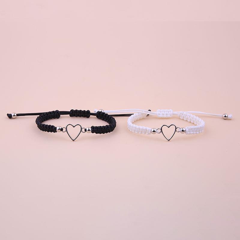 Hand Crafted Love Heart Couple Bracelet For Lover Women Men Adjustable Rope Friends Relationship Matching Bracelets Jewelry Gift