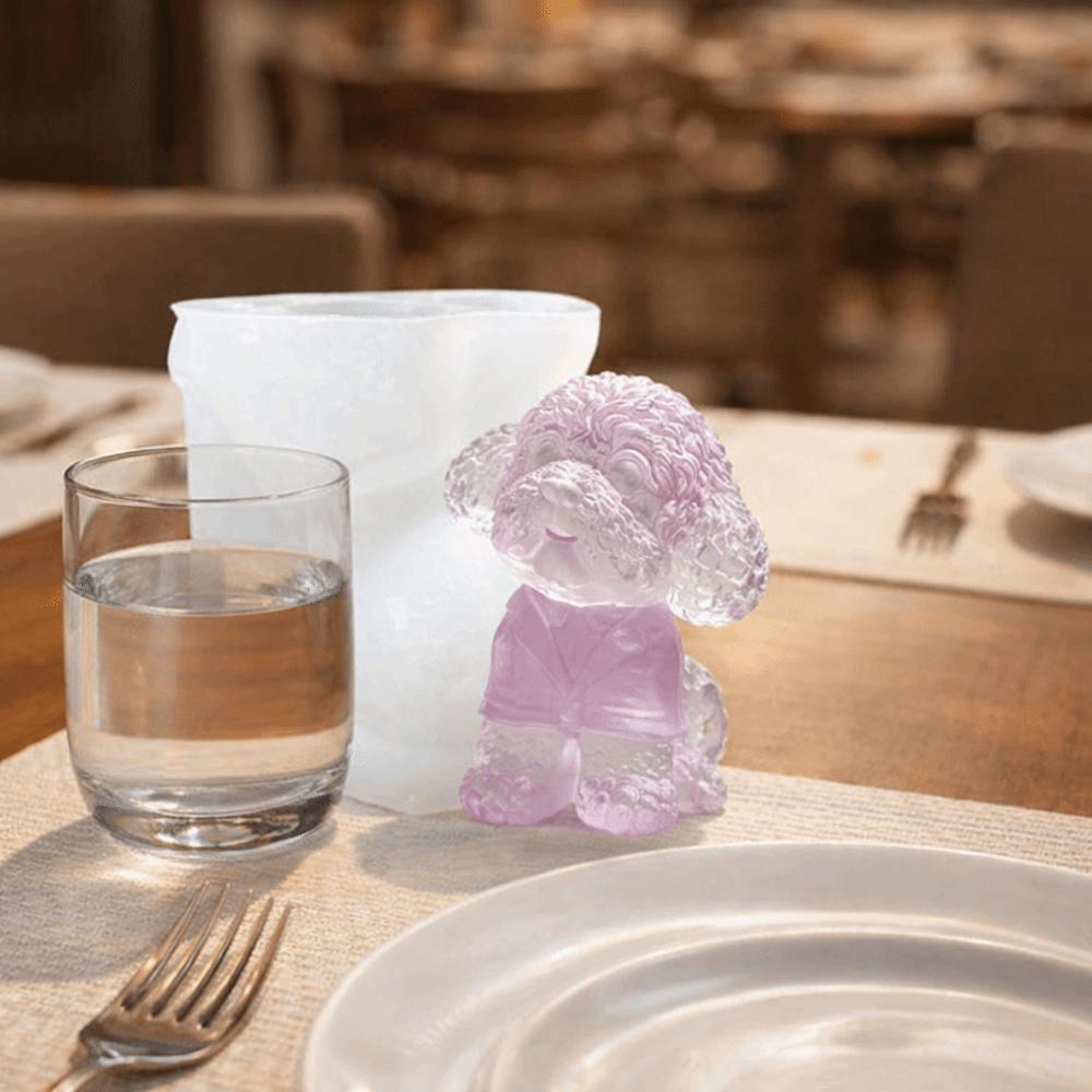 Simulated Dog Silicone Candle Mold 3D Ice Cube Mold Ornaments Mold Pudding Mold  Plaster