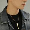 Punk Square Bar Pendant Necklaces for Women Men Stainless Steel Neck Chain Minimalist Waterproof Choker Fashion Jewelry Gifts