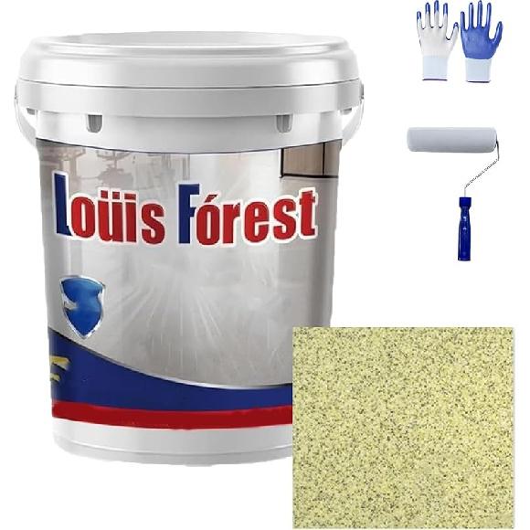 Louis Forest Epoxy Floor Paint, High-Gloss Marble Effect Waterproof Water-Based Epoxy Floor Paint (Dark Gray)