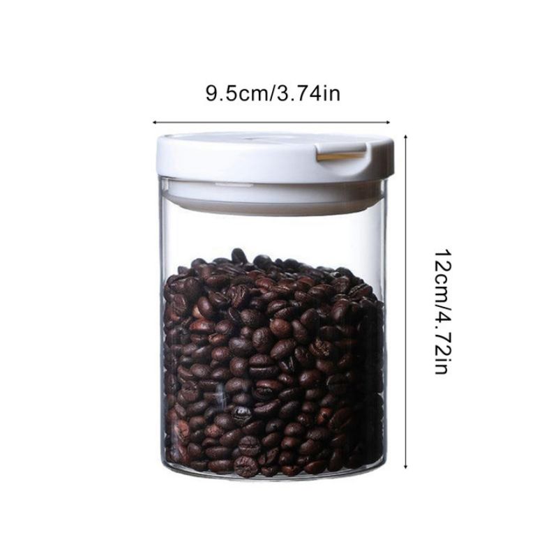Coffee Bean Storage Can Transparent Glass Sealed Jar Home Nut Container Bottle