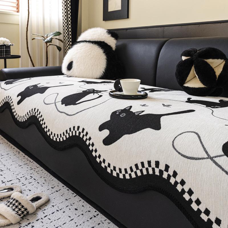 

Retro wind sofa cushion universal in all seasons Chenier non-slip seat cushion 2025 new high-end sofa cover cushion 90*70cm