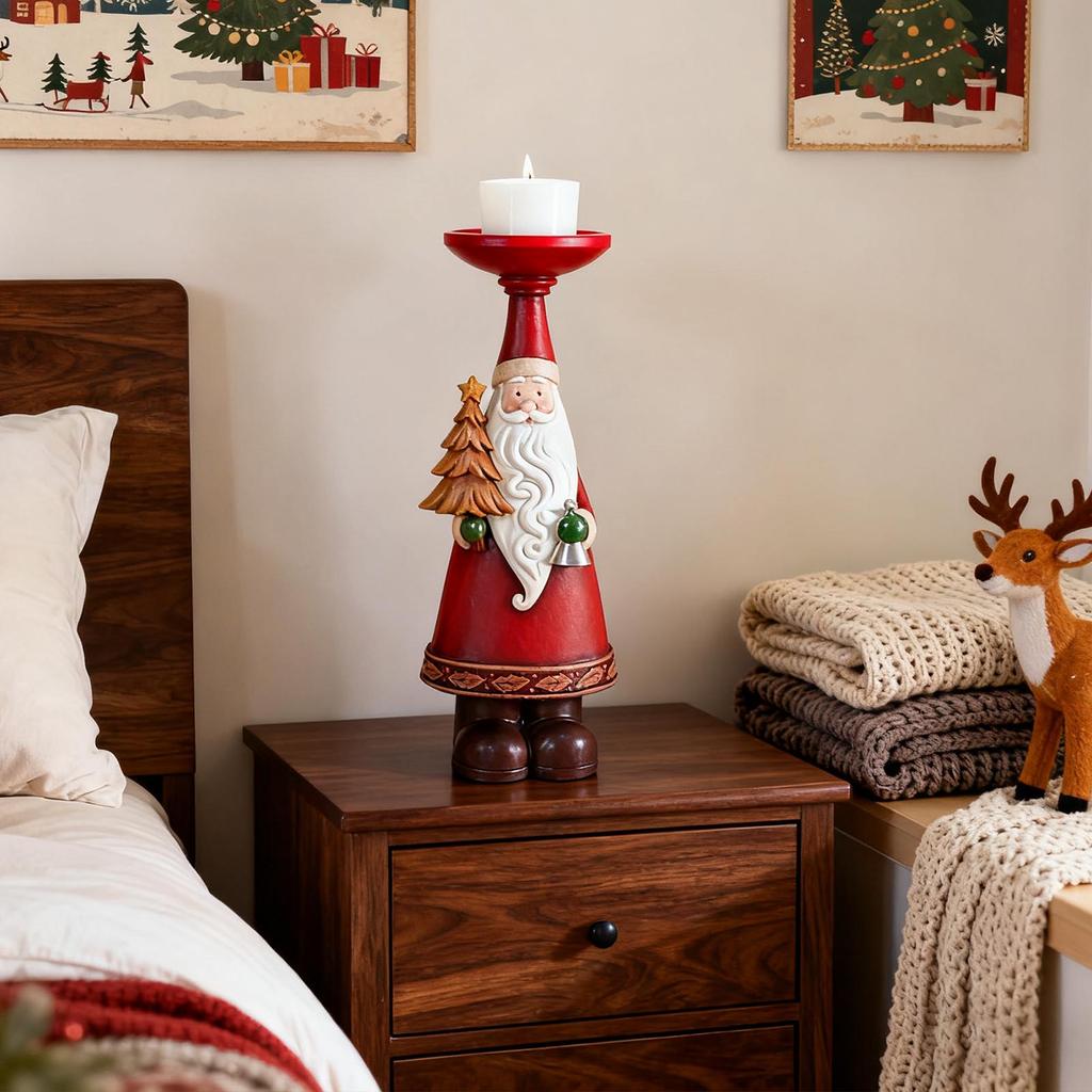 Resin Candlestick Ornaments Christmas Party Desktop Decorations Resin Crafts