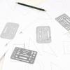 4 Pcs Erasing Shields Stainless Steel Drawing Template Shields Drafting Tools Metal Eraser Shields Tool for Mechanical Drawing Engineering Design
