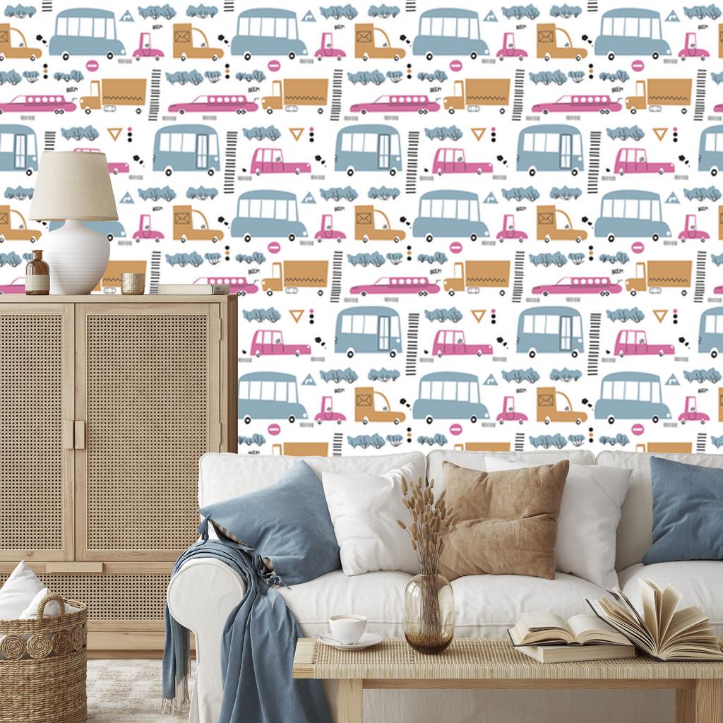 Trucks on the road wallpaper for living room and bedroom 50x1000