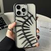 Pokovený Dutý 3D Kovový Vzor Rybí Kosti Pouzdro pro Odvod Tepla Pro iPhone 16 15 14 13 12 11 Pro Max Prodyšný Chladící Nárazuvzdorný Kryt