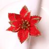 6PCS Napkin Set Red Elegant Christmas Flower Napkin for Birthday Party Wedding