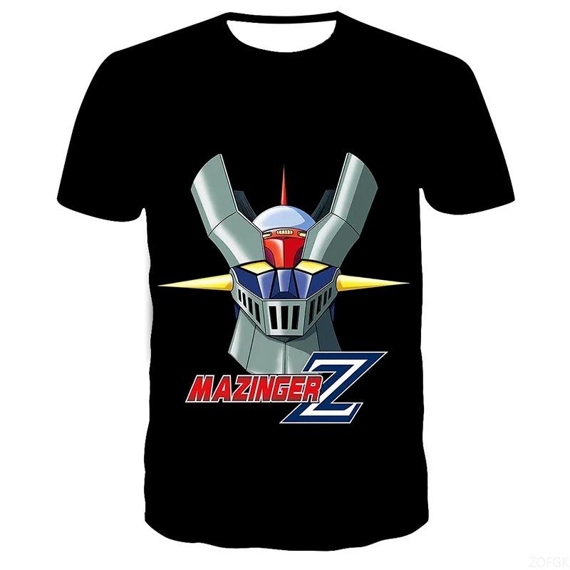 Mazinger Z 3D-Druck T-Shirts Anime Roboter Streetwear Herren Damen Mode Übergroßes Kurzarm-T-Shirt Kinder-T-Shirts Oberteile Mann Kleidung