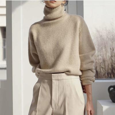 Cashmere Oversized Turtleneck Knitted Sweater Women Winter Thicken Warm Solid Basic Pullovers Female Casual Soft Long Sleeve Jumper