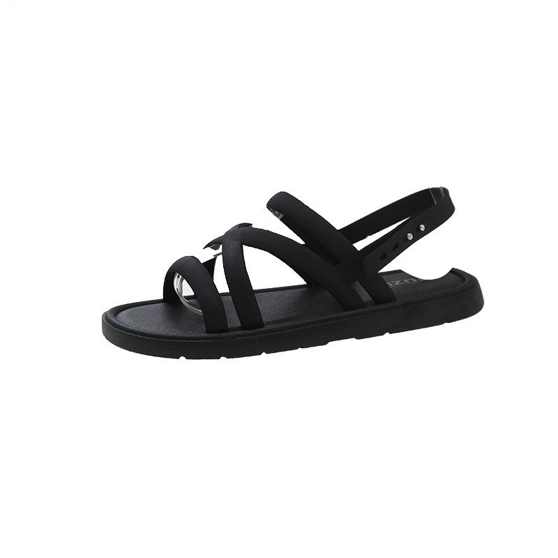 Summer New Flat-soled Sandals Women's Small Fragrant Style Fashion Casual Soft-soled Lightweight Cool Slippers Vacation Seaside Beach Shoes