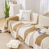 Geometric Pattern Printed Sofa Towel for Living Room Cozy Chenille Knee Blanket for All Seasons Double Face Usable Couch Covers