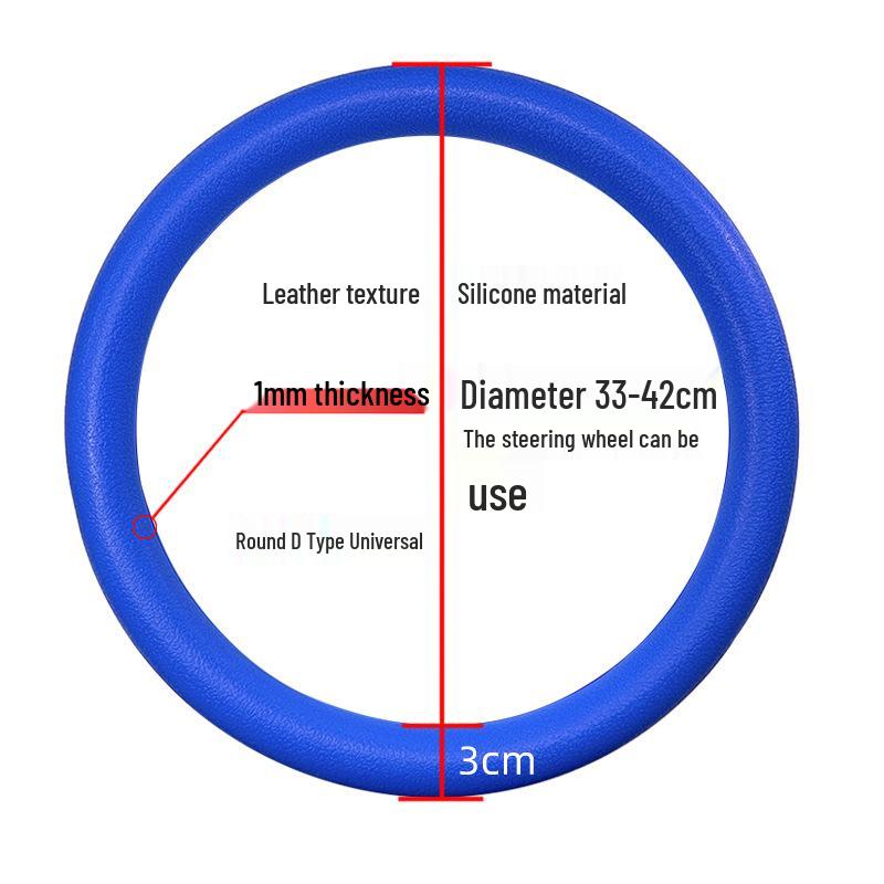 Universal Silicone Steering Wheel Cover - Fashionable, Sweat-Absorbent, Non-Slip, Thin & Soft, Fits All Seasons