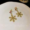 Crystal Rhinestone Pendant Star Christmas Tree Earring Studs Merry Christmas Earrings  Girls