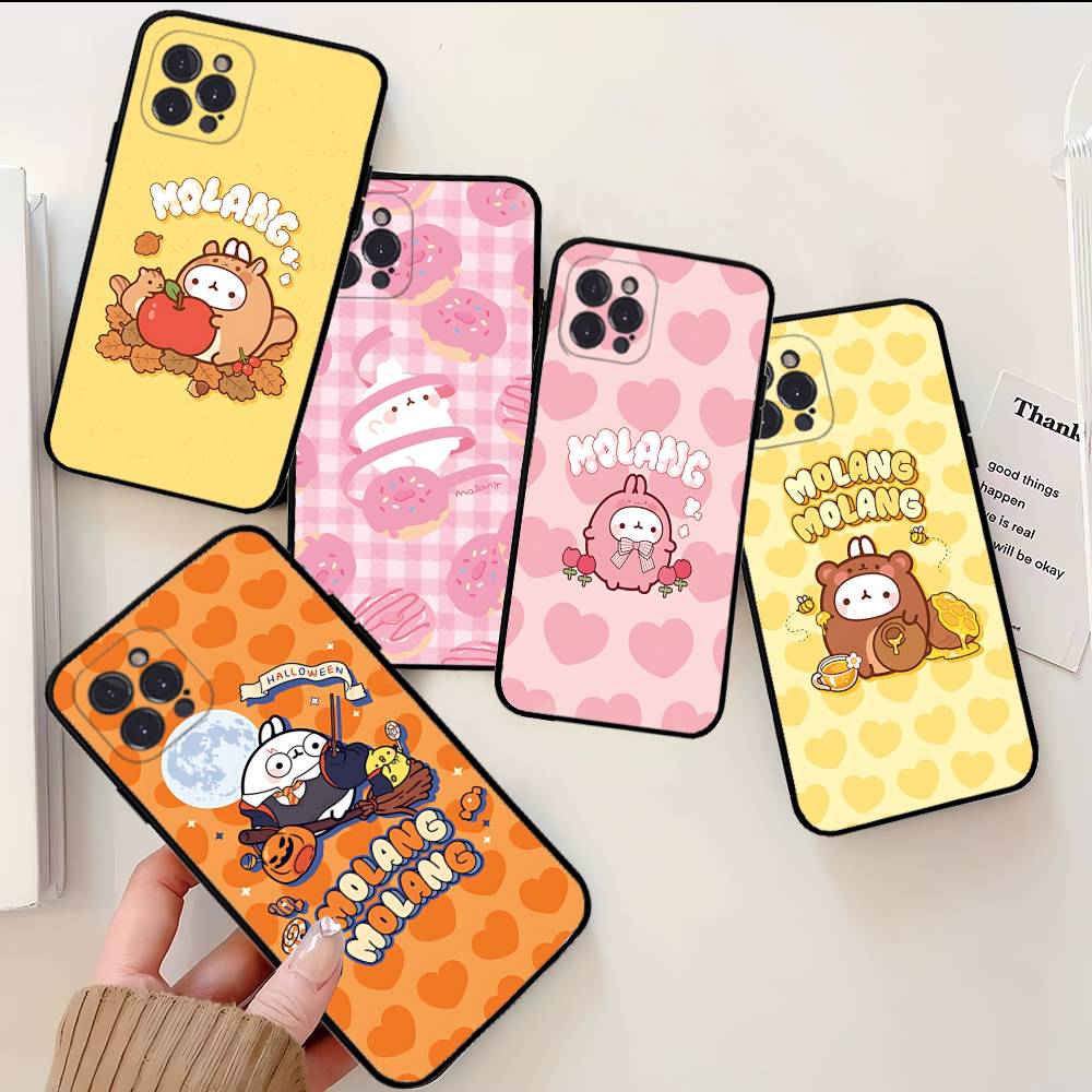 Kawaii Cute Rabbit M-MolangS Anime Phone Case For IPhone 14 Plus 13 Mini 11 16 15 17 Pro Max Protection Shockproof