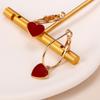 1 Pair of Fashionable Red Heart Earrings, Suitable for Street Photography, Fashionable Multi-function, Dripping Oil Heart Earrings
