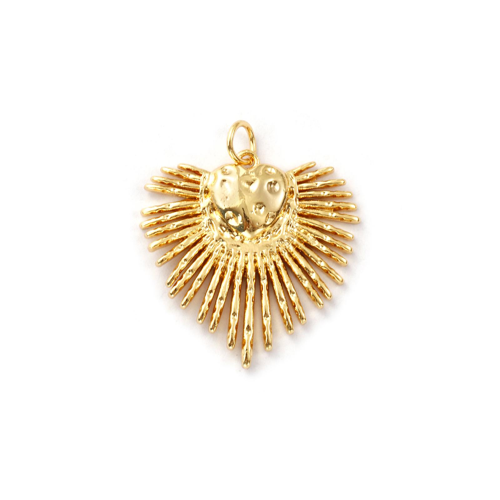 

1 шт. Латунные Подвески Позолоченные 18K Ex Voto Сердце Солнце Шармы Для DIY Ожерелья Браслета Серьги Изготовление Ювелирных Изделий Фурнитура