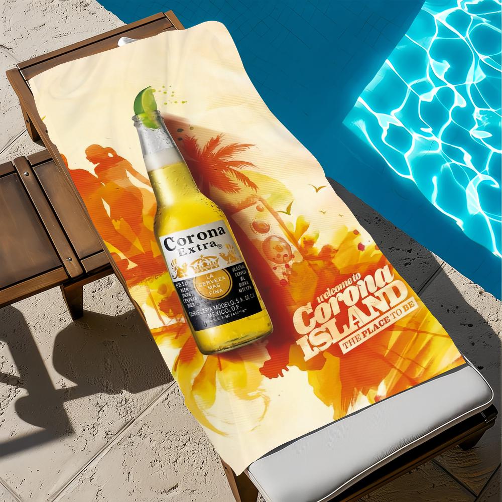 C-corona Towel Beach Quick Dry Soft Pool E-extra Beer Towels Gift for Travel Gym Shower Camping sports